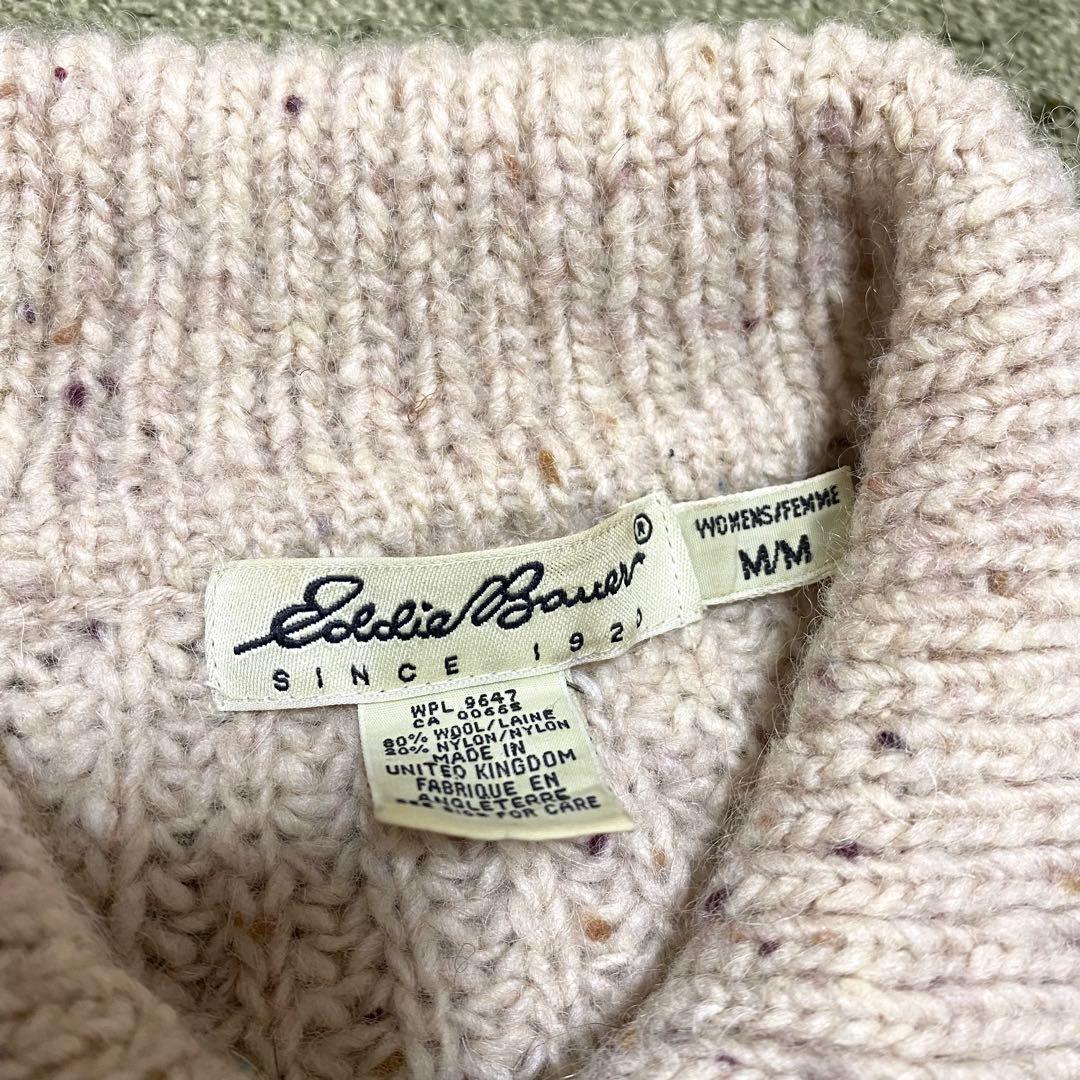 90's eddie bauer イギリス製 ネップ ウール カーディガン