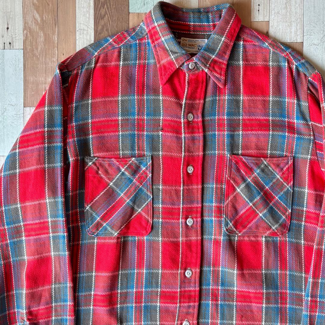 【好配色!!】70s BIG MAC ヴィンテージ ヘビーネルシャツ M 古着