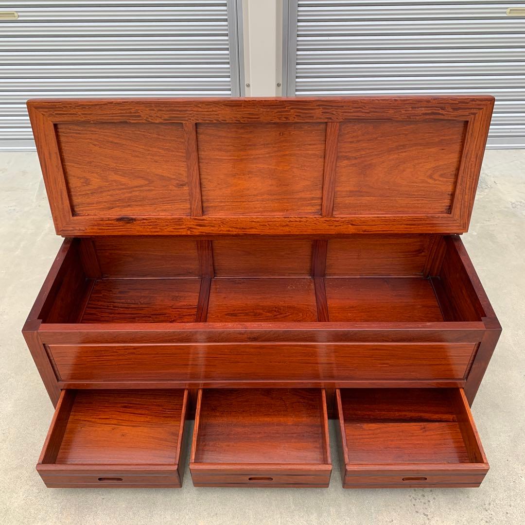 民藝家具　囲炉裏ベンチ　座面下収納・引出し付き