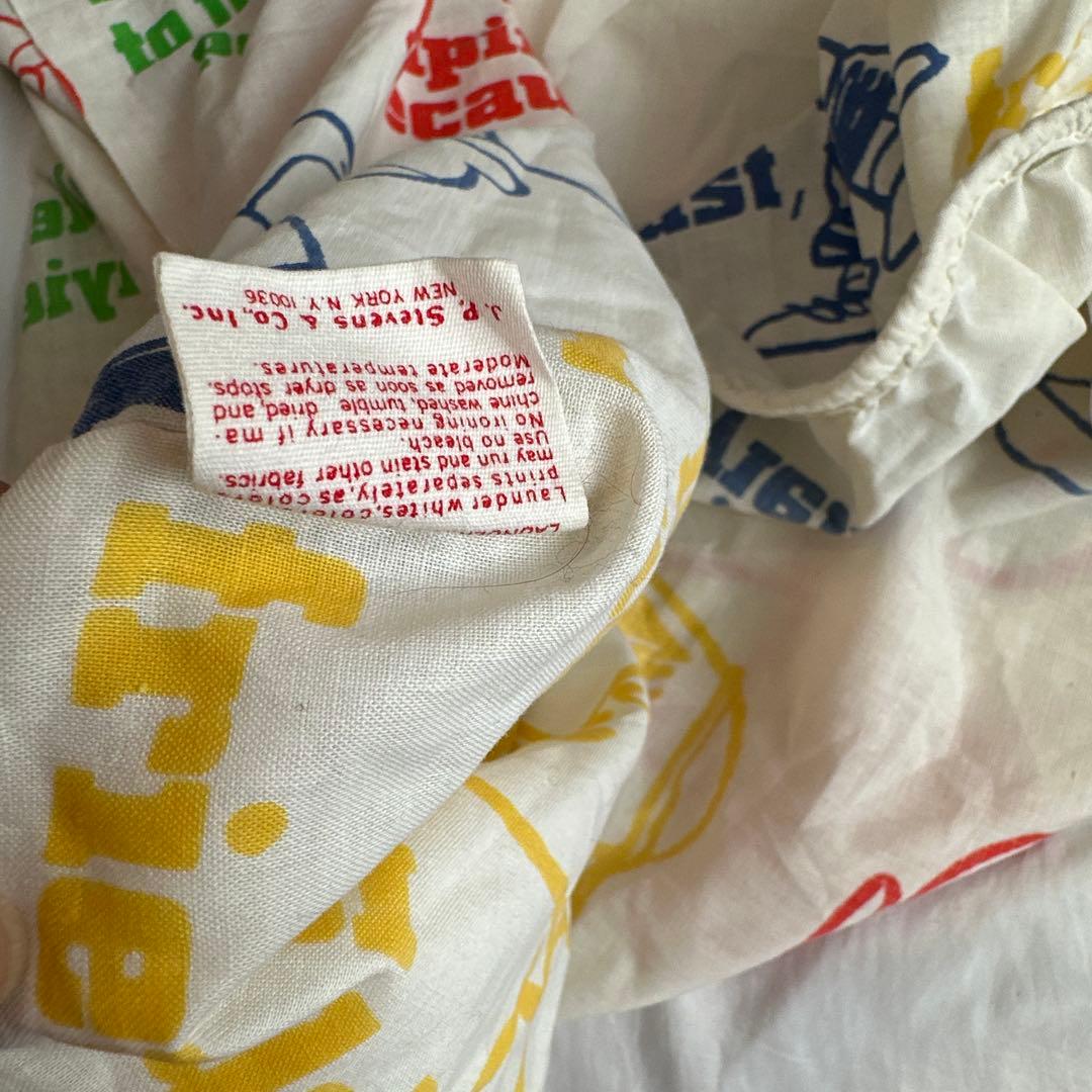 希少　スヌーピー ビンテージシーツ　スポーツ　アメリカ製　海外ツインサイズ