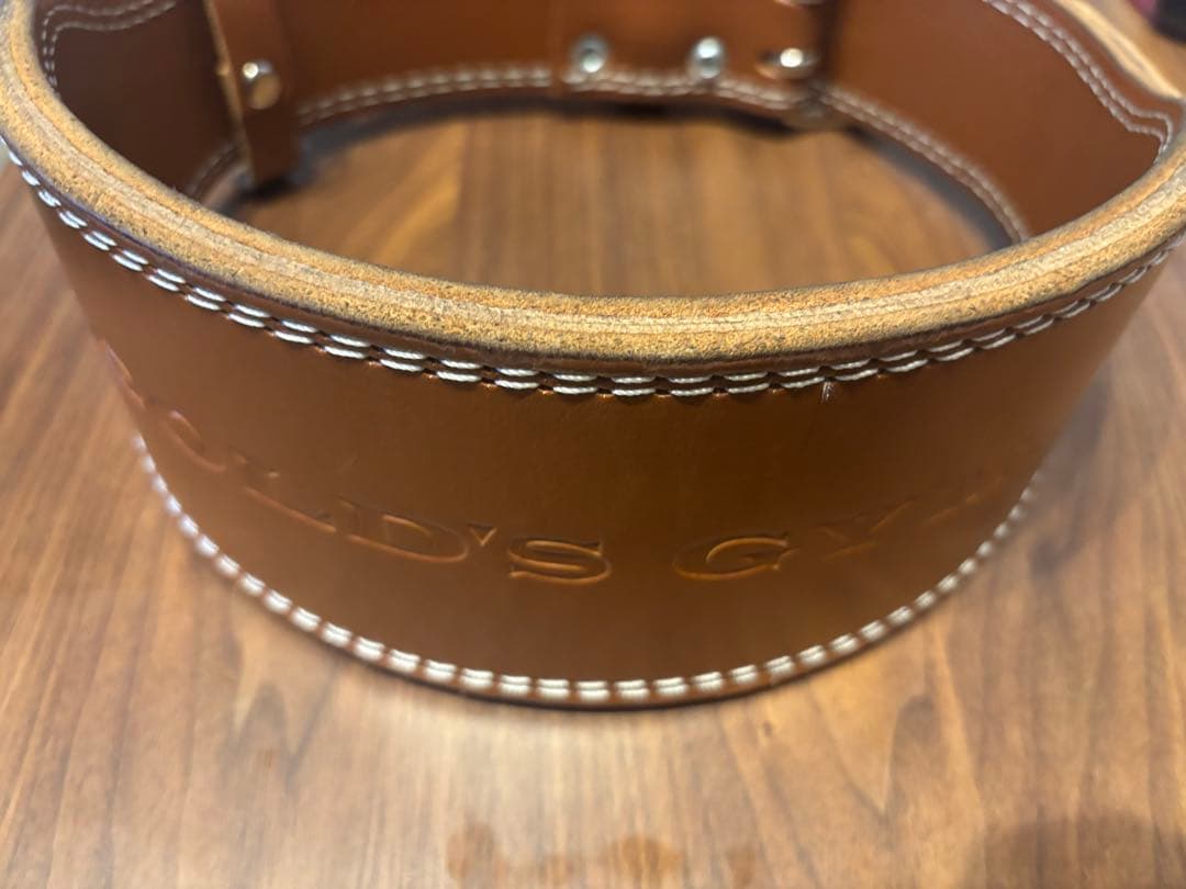 GOLD'S GYM レザー トレーニングパワーベルト Lサイズ