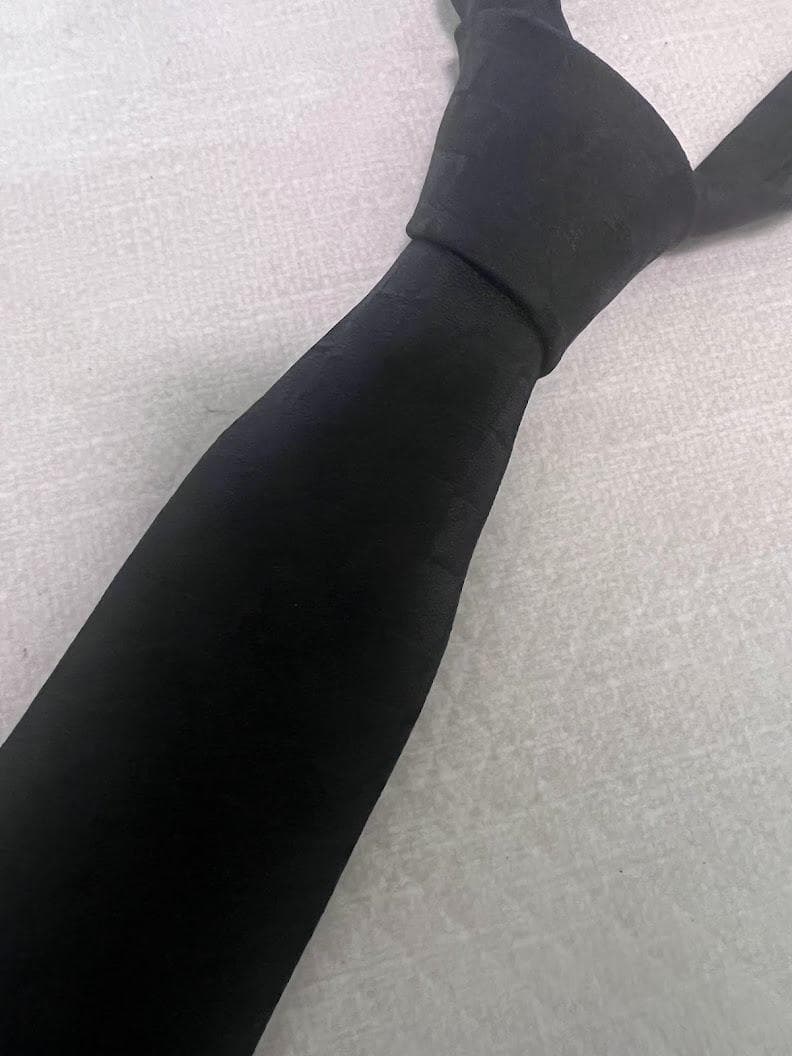 BOTTEGA VENETA シルク100% ネクタイ イントレチャート 黒