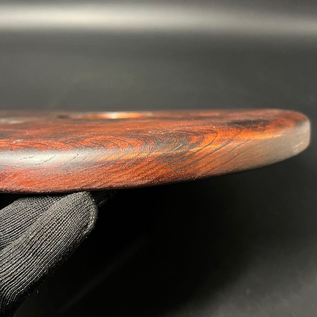 江戸後期〜明治初期 欅製 くり抜き丸盆 拭き漆 酒盆 茶盆 民藝 数寄者向け