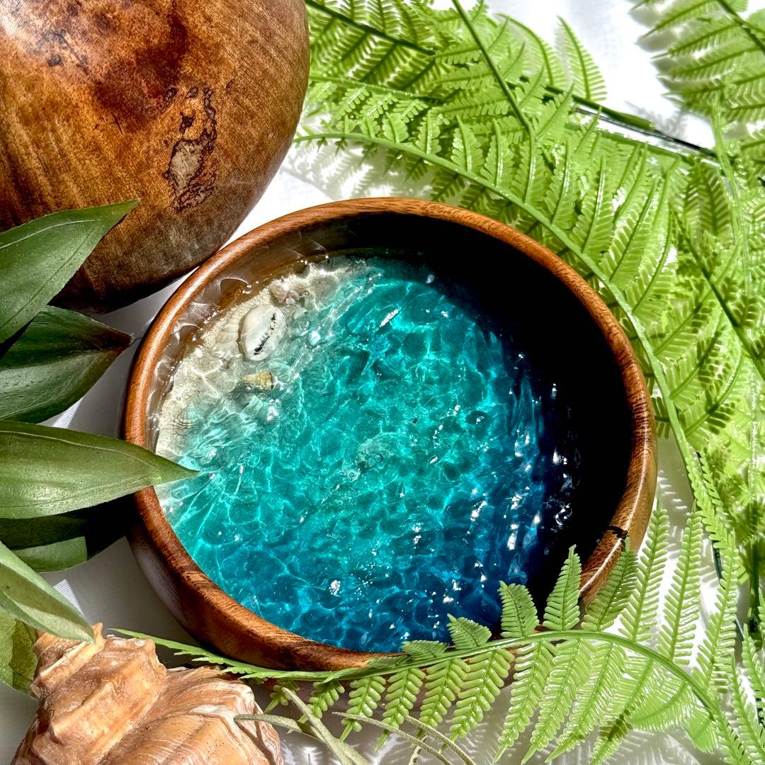 インテリア雑貨　海の置き物　オーシャンアート　アクセサリートレイ　美ら海　沖縄