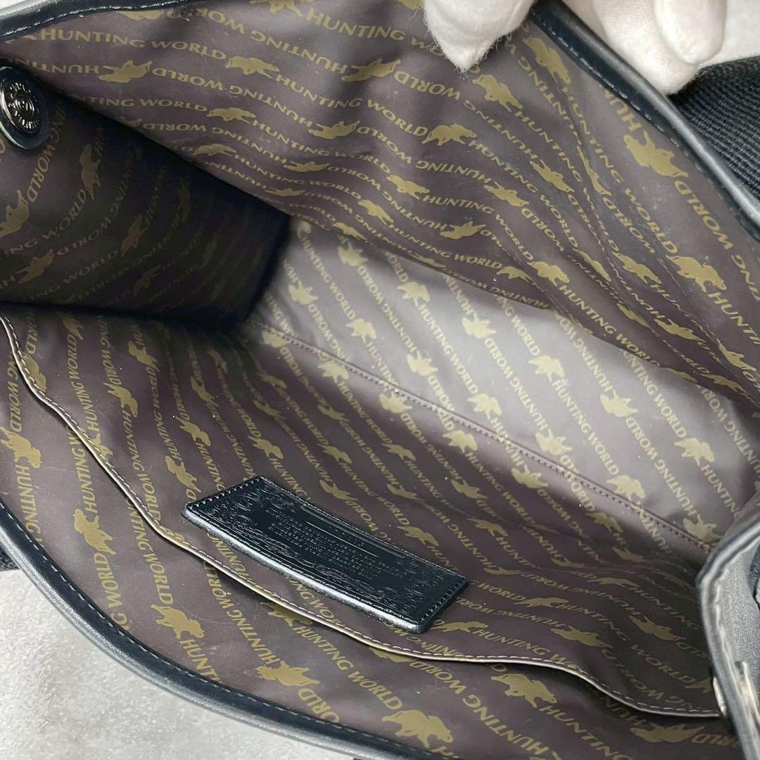 極美品◎ハンティングワールド　トートバッグ　サファリトゥデイ　キャンバス×レザー