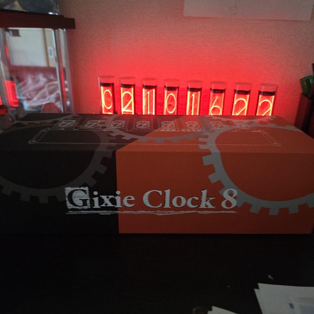 ギクシークロック　8 JAPAN　元祖ニキシー管デジタル時計　カレンダー　秒針