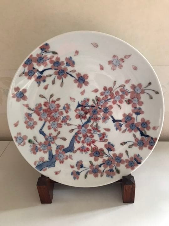 有田焼　真右衛門窯　額皿　桜