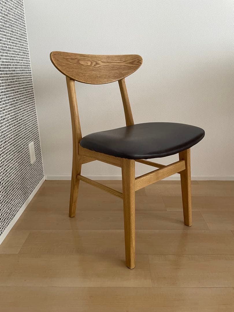 木製ダイニングチェア オーク レザー