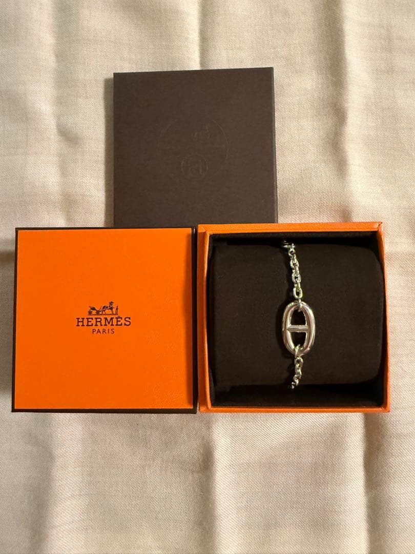 HERMES シルバー ファランドール ブレスレット LG約19cm