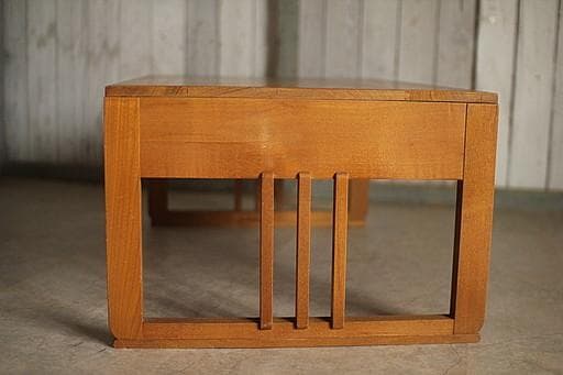 古い木製の机　引き出し2杯