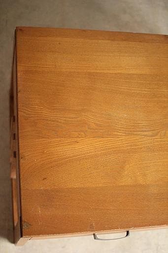 古い木製の机　引き出し2杯