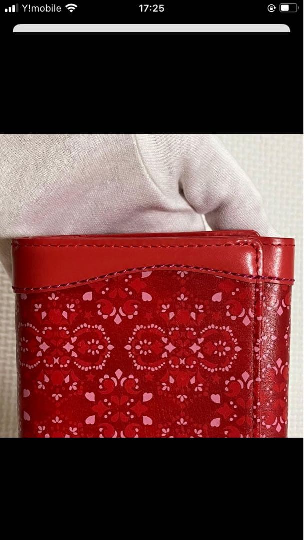 ・未使用　ANNA SUI アナスイ　レザー三つ折り財布　ルビー