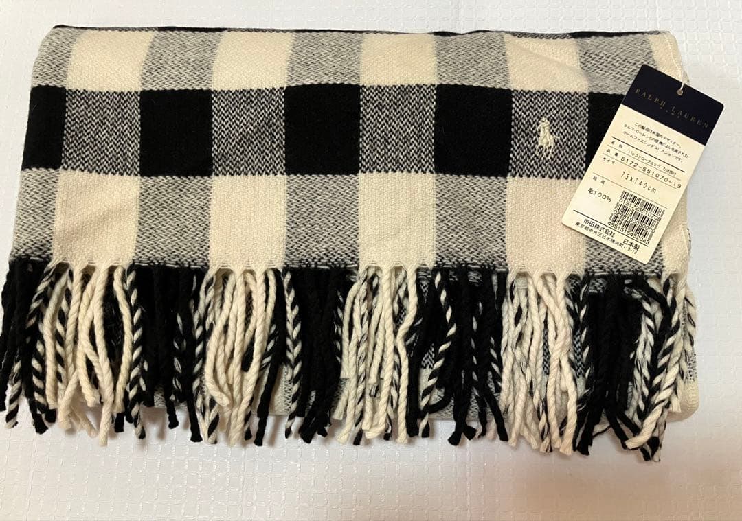 【ラルフローレン バッファローチェックひざ掛け　日本製】