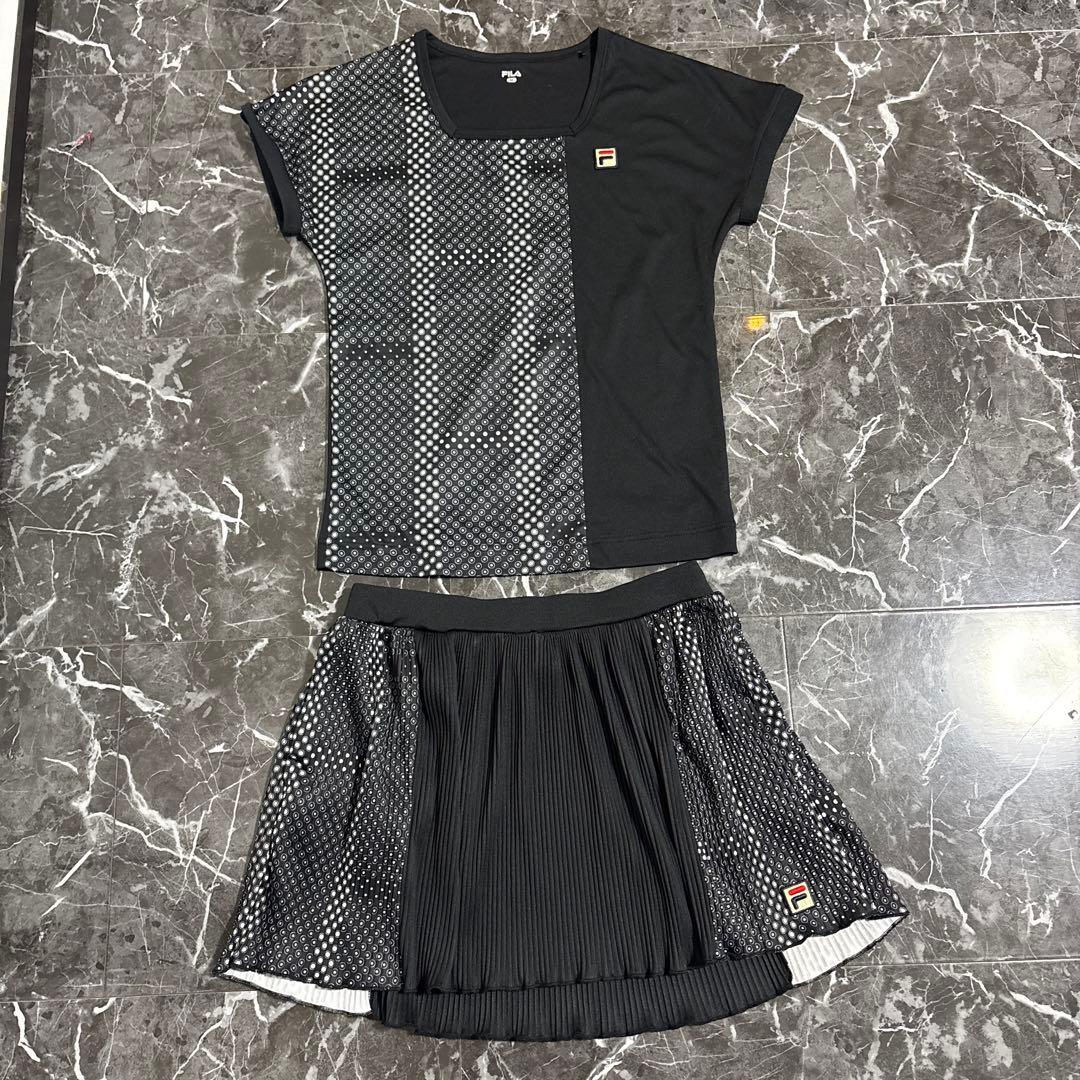 FILA テニスウェアセット ブラック/グレー
