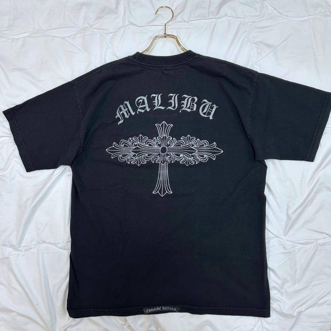 希少 クロムハーツ MALIBU バッククロス プリント Tシャツ ブラック