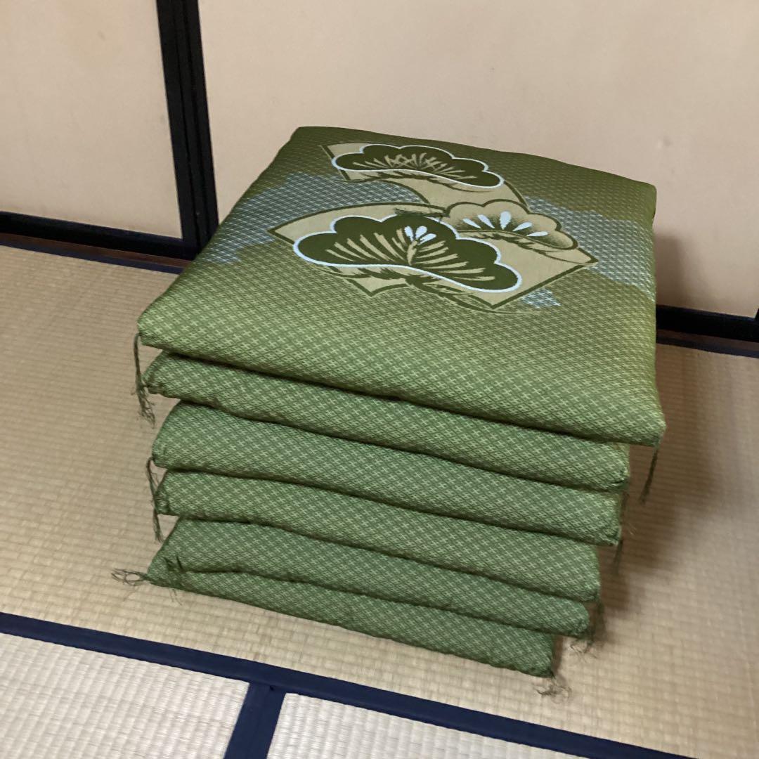 ④緑色 松柄 座布団 12枚セット　未使用品