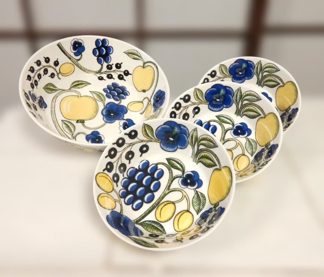 ARABIA アラビアパラティッシイエローのサラダボールセット ムーミンクッキー