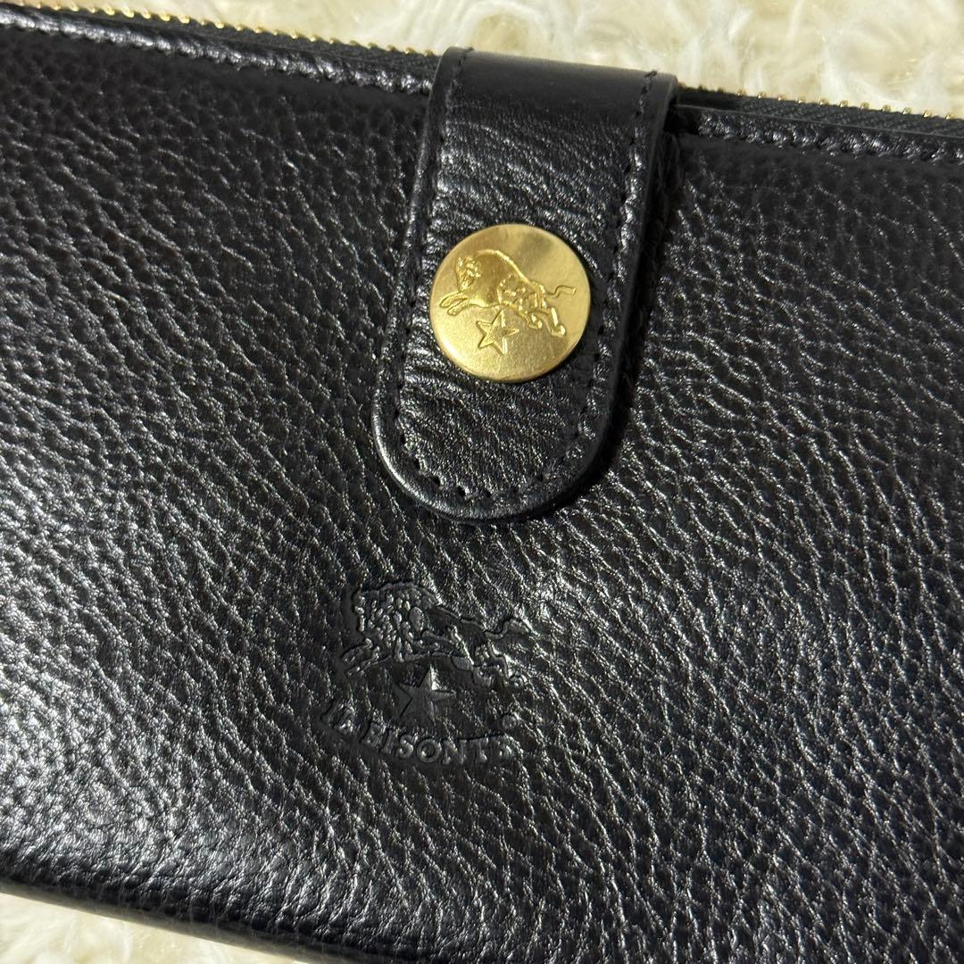 未使用✨IL BISONTE イルビゾンテ　レザー　ロングウォレット　ブラック