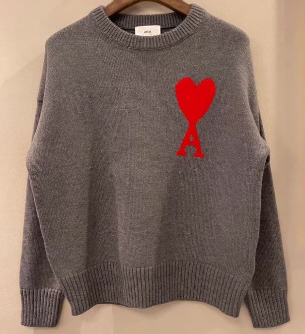 AMI PARIS ハート刺繍 セーター 男女兼用 L