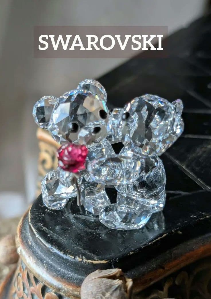 ✦スワロフスキー✦Swarovski クリスベア バラをあなたに ローズ