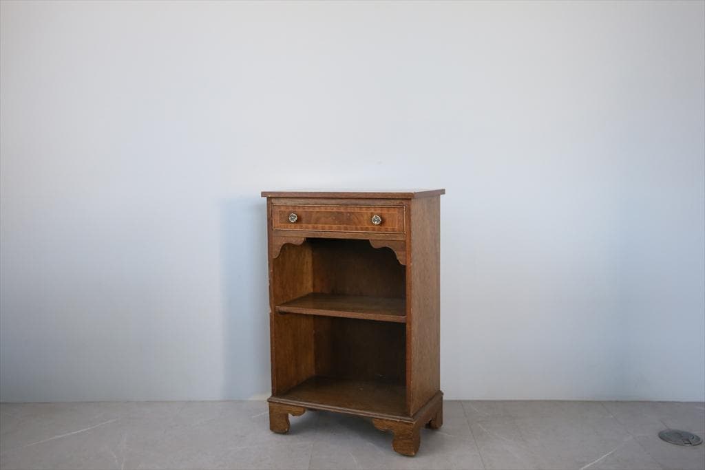 英国アンティーク木製ブックシェルフ/本棚/食器棚/飾り棚/収納ラック91-166