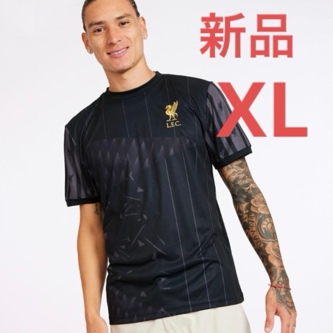 リヴァプール ユニフォーム風ゲームシャツ Tシャツ Liverpool FC 黒