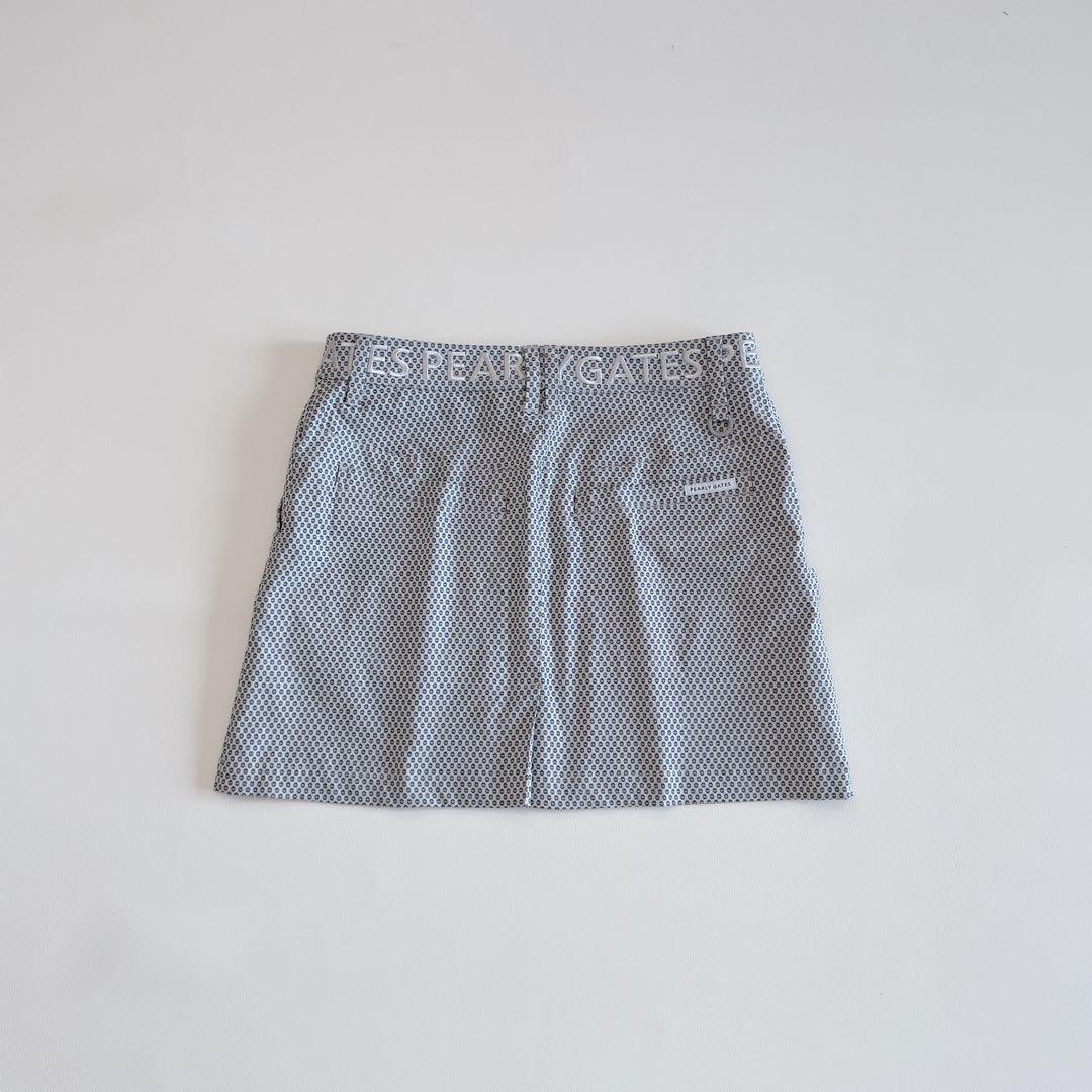 パーリーゲイツ 23SS スカート 1/M 総柄 グレー　刺繍ロゴ　春夏