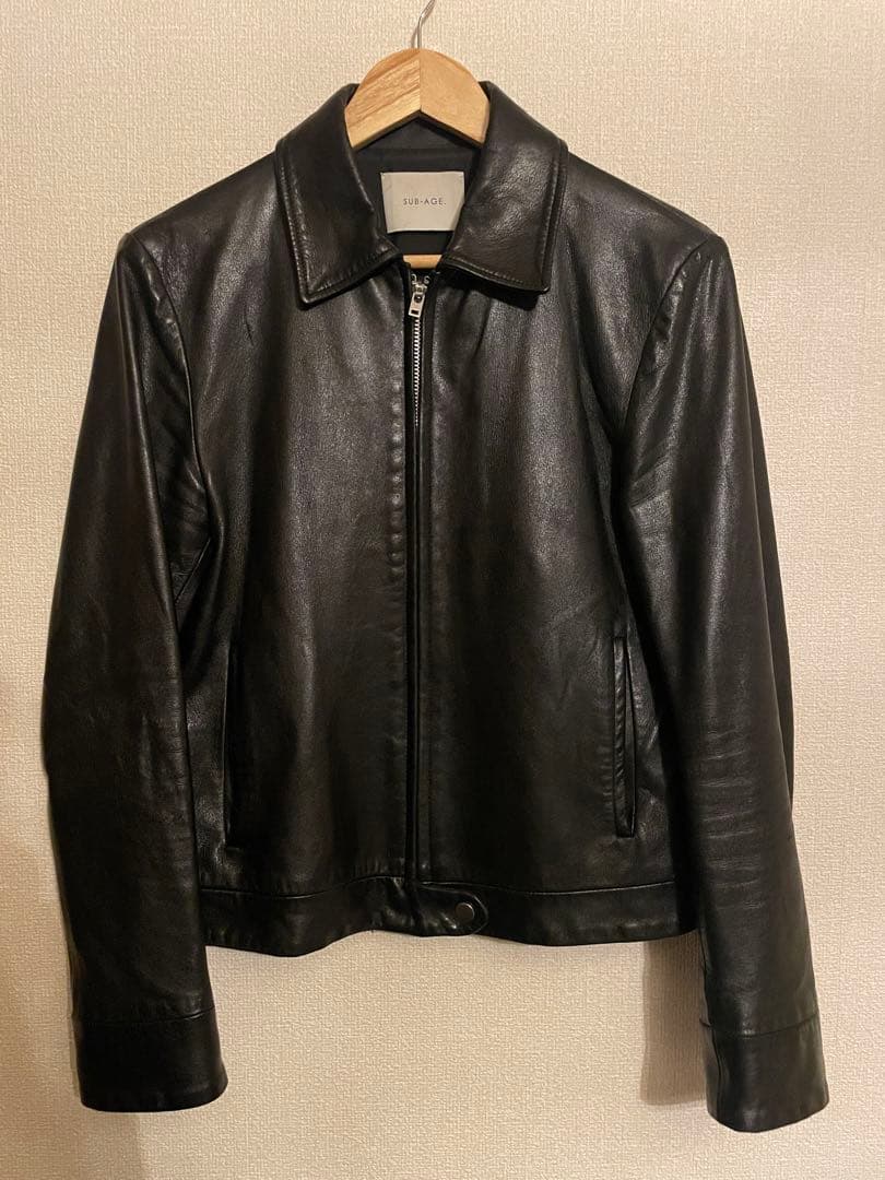 SUB-AGE. ブラックレザージャケット Ourlegacy似 ラムレザー