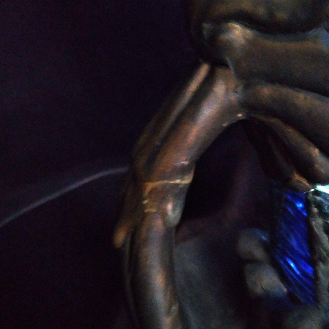 №照明館　アンティーク　ステンドグラス　ランプ葡萄　委託品