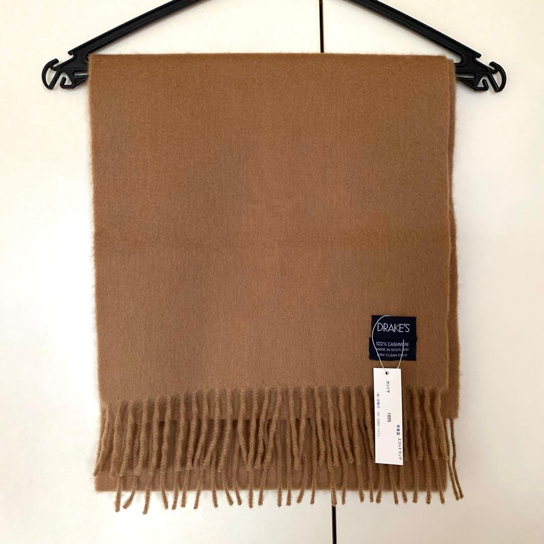 DRAKE’S ドレイクス マフラー カシミヤ キャメル