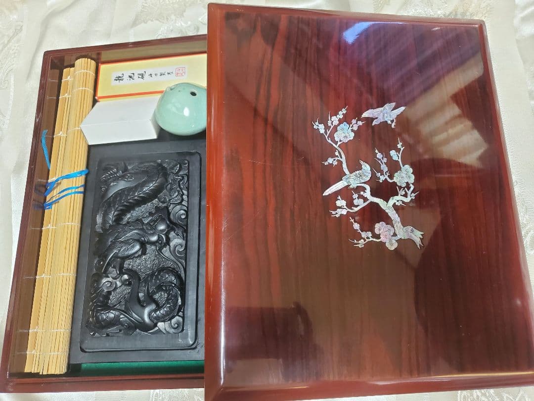 螺鈿硯箱一式　書道　習字セット