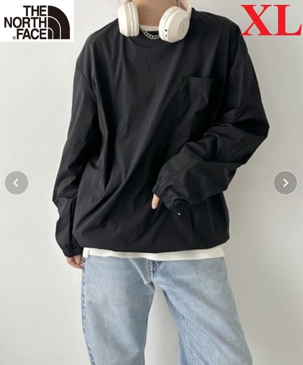 フォロー割ノースフェイス Tシャツ 長袖 伸縮性良い ブラック XL K601C