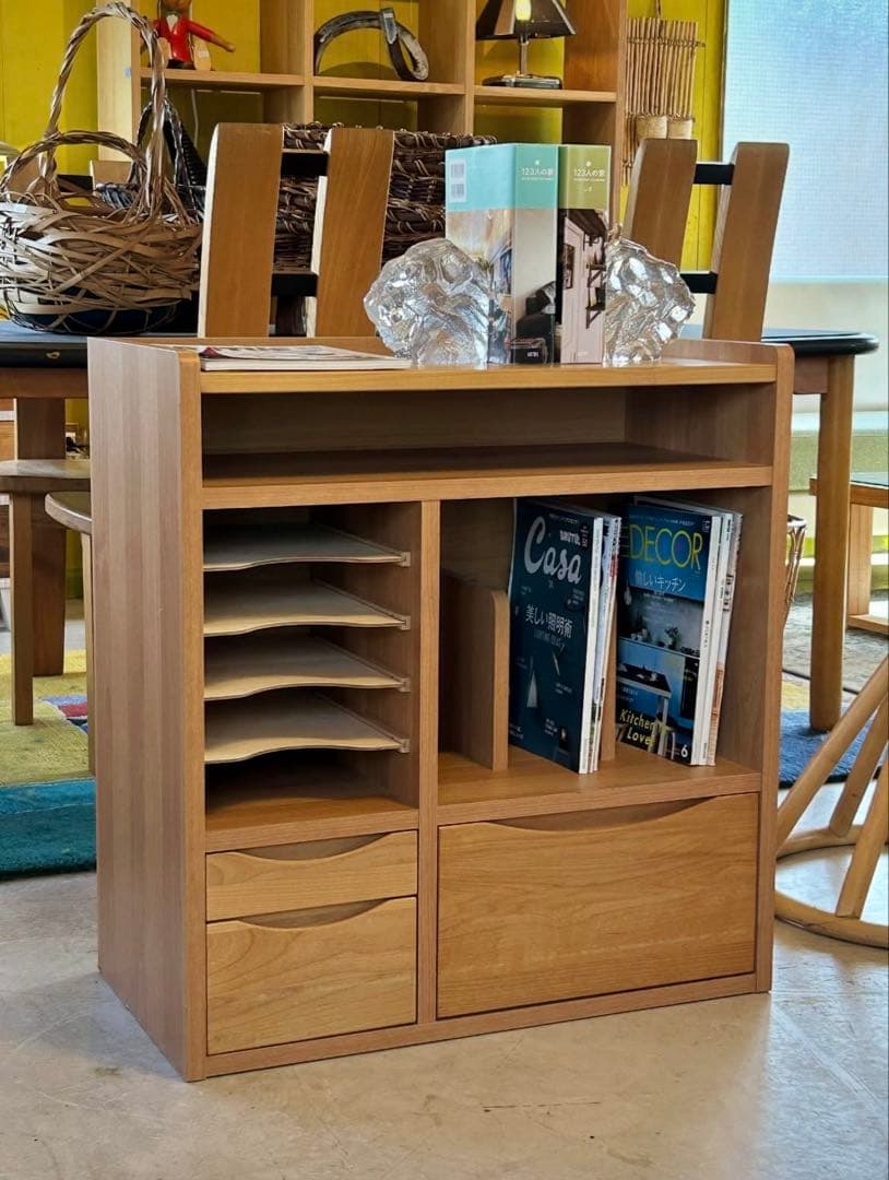 木製ラック オープン棚 引き出し付き【monoroom町田】