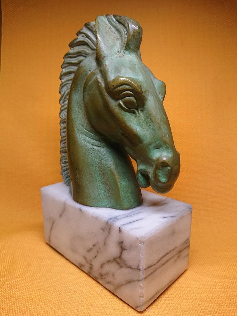 【美品】馬　金属　彫像　オブジェ　置物　インテリア　工芸品　美術品　A1614