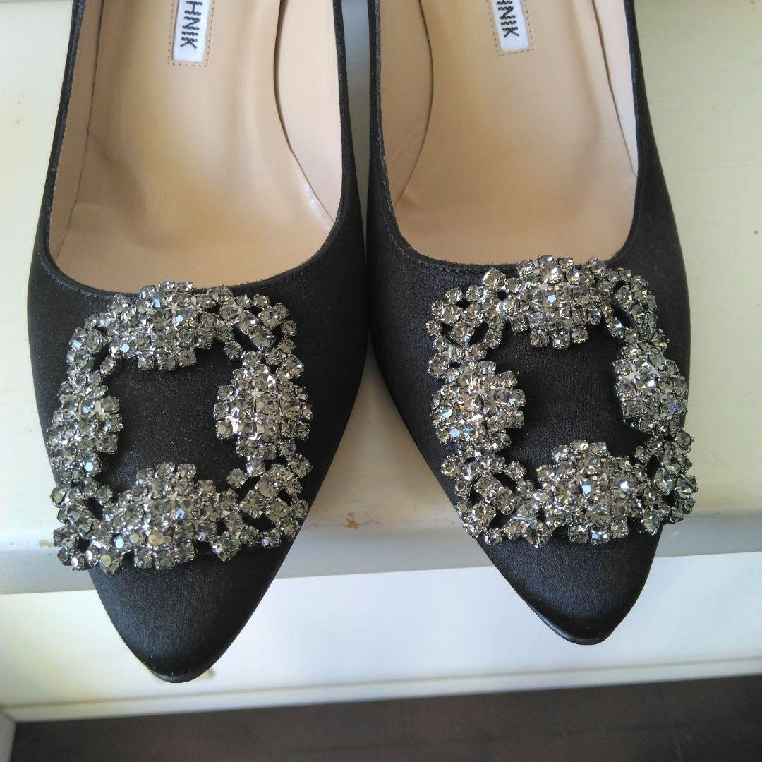 「極美品」MANOLO BLAHNIK マノロブラニク　ハンギシ　サテン　37