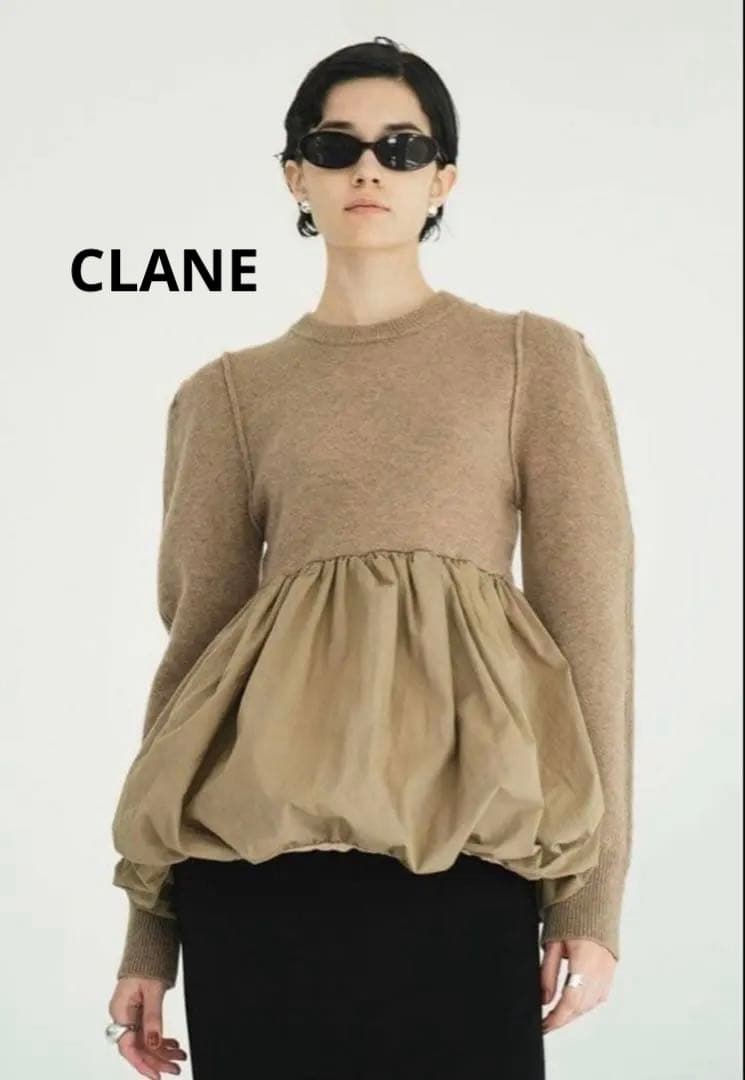 CLANE DOCKING POWERSHOULDER KNIT TOPSニット