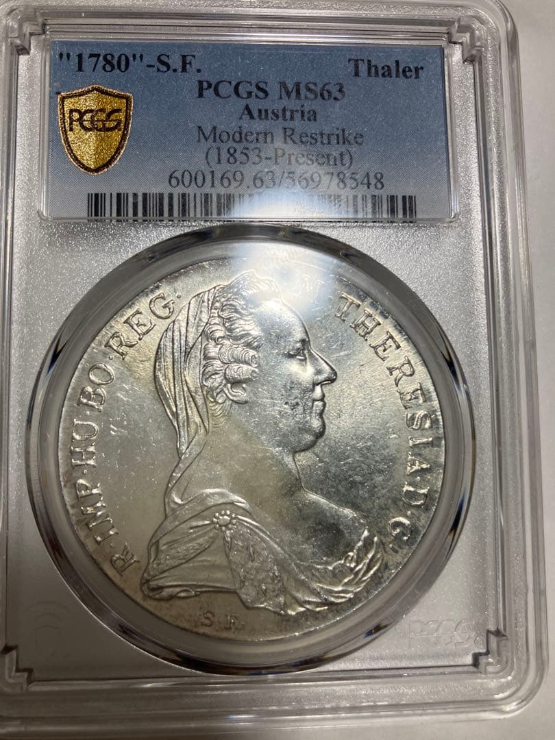 1780年 オーストリア モダンリストライク PCGS MS63