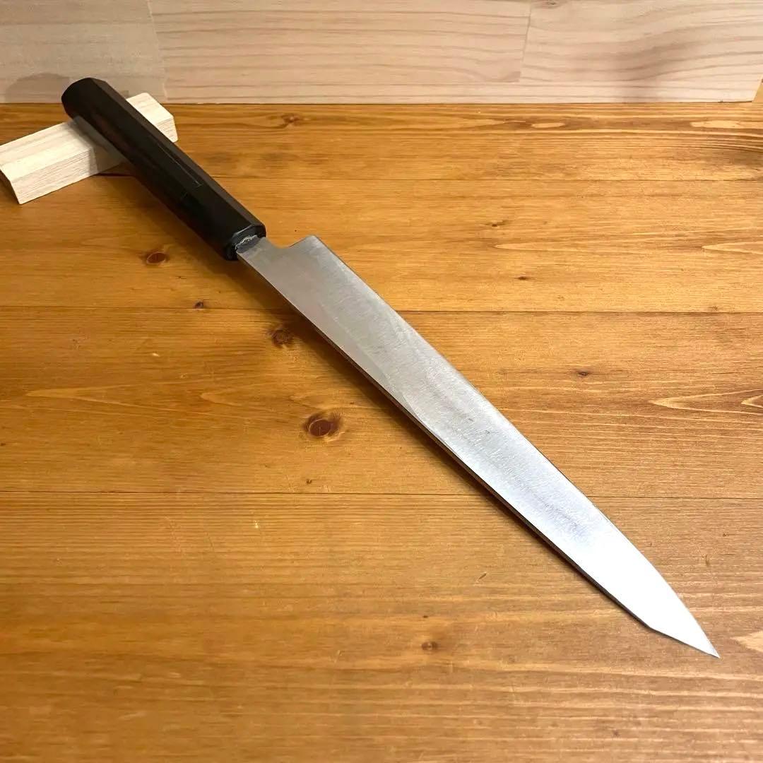 切付型柳刃包丁 8寸 24cm 黒檀 刺身 切付 柳刃 包丁 鏡面 研ぎ済み