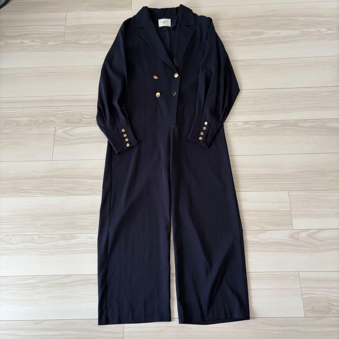 【お値下中|AMERI】 希少人気 ネイビー ダブルボタンオールインワン