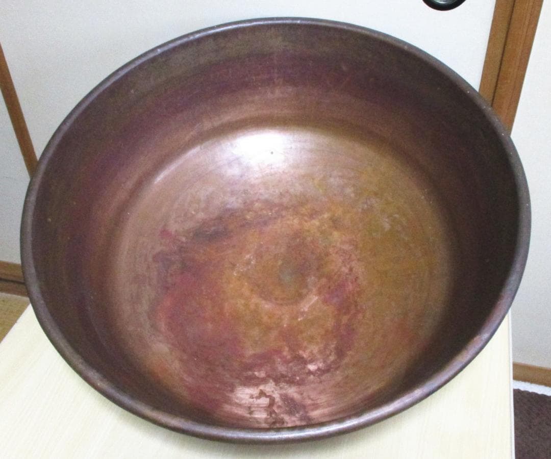 古い銅製のさわり鍋　あんこ鍋　特大６４㎝　９.２kg