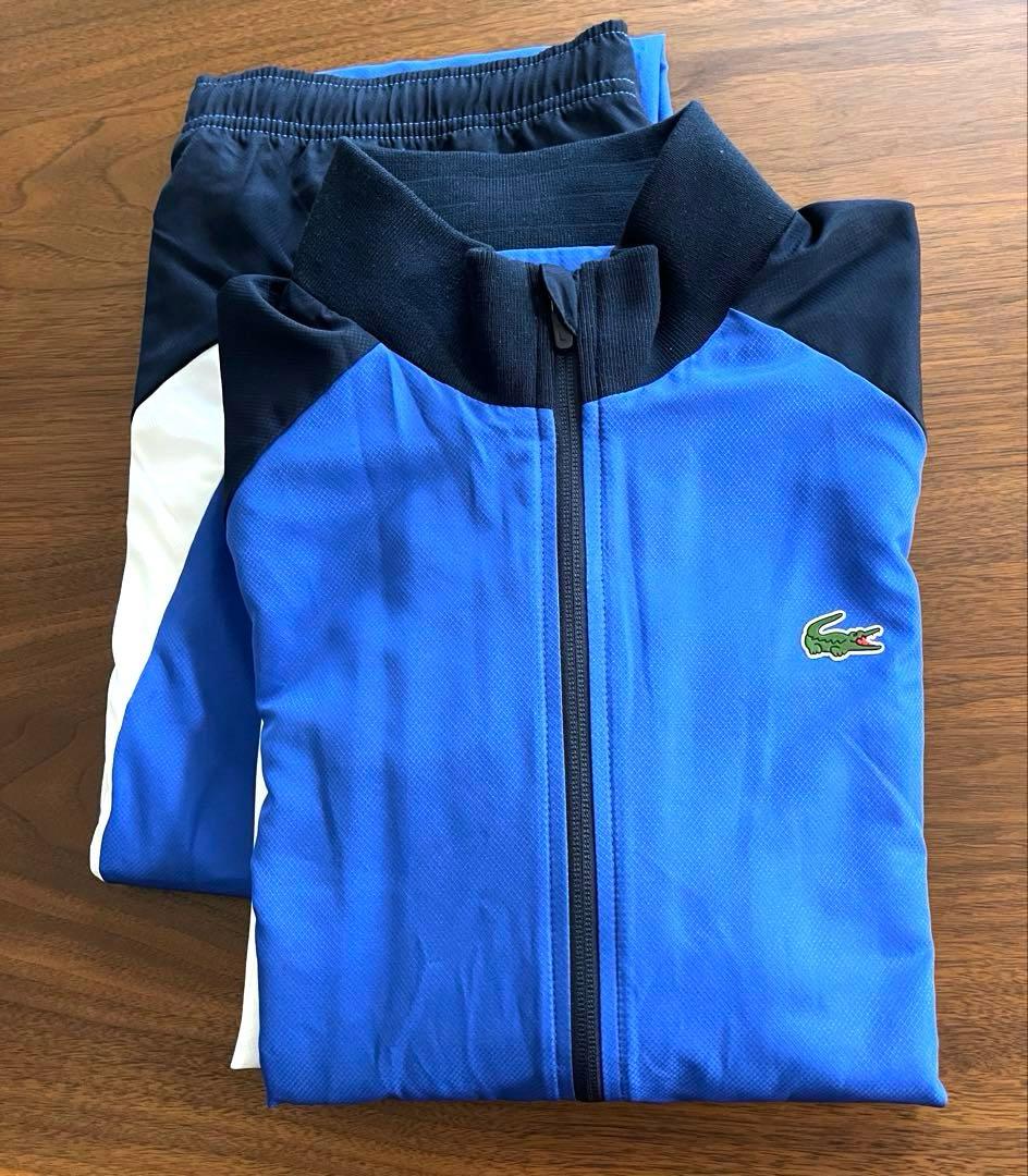 LACOSTE カラーブロックテニストラックスーツ　ブルー　メンズUSサイズＳ