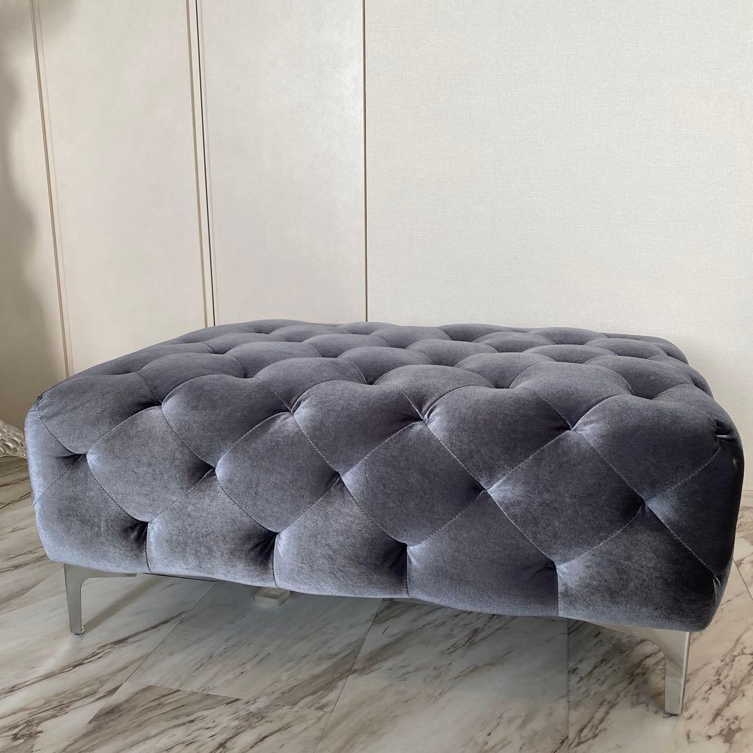 9月上旬まで期間限定　ベルベット ソファ　オットマン　チェスターフィールド調