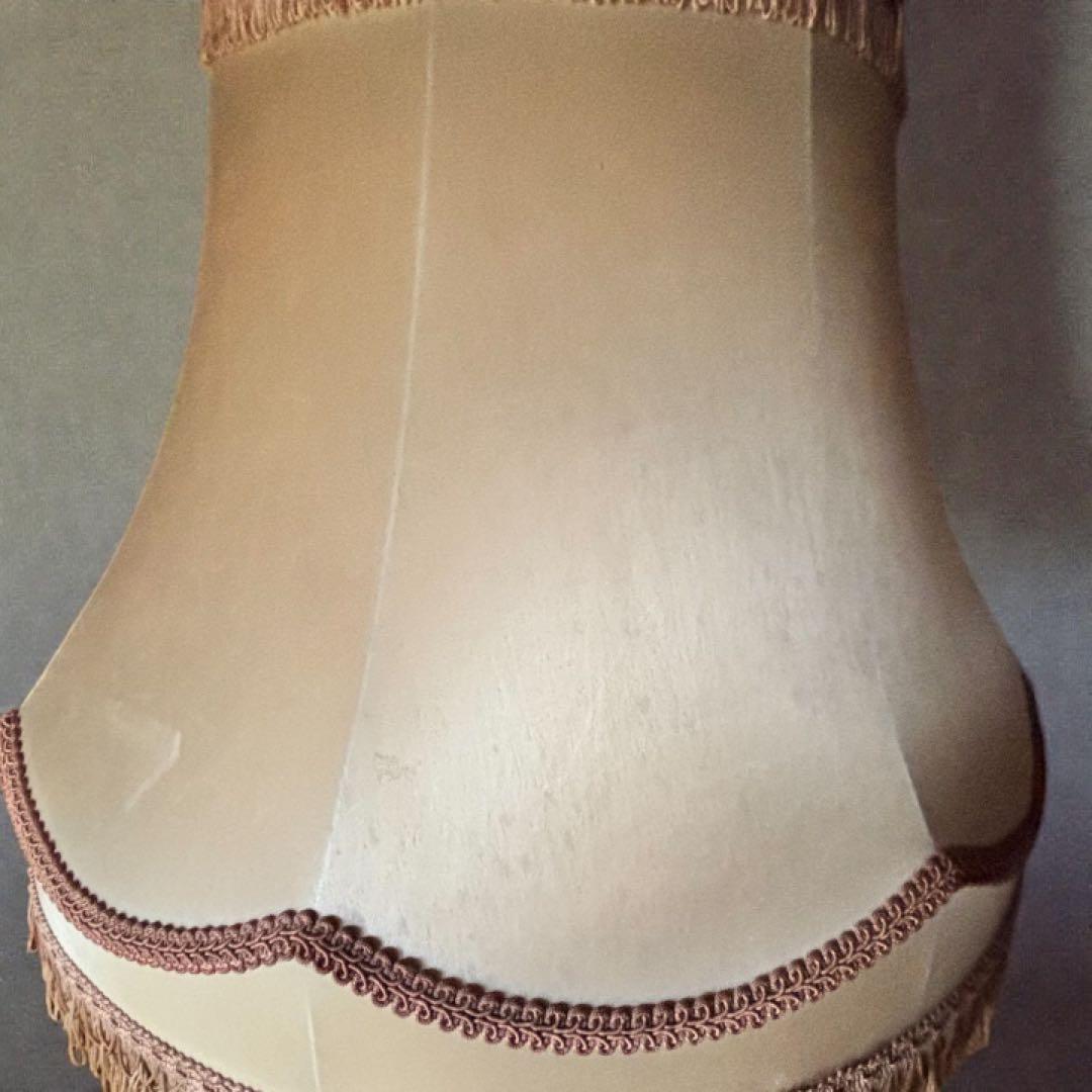 木製フロアランプ 布シェード 高さ160cm 大型照明 アンティーク　レトロ