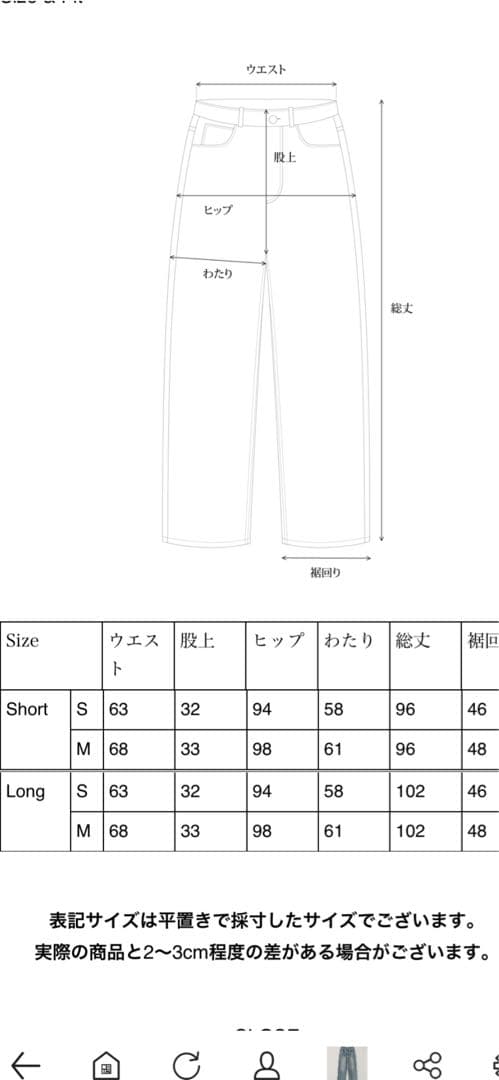 ohotoro  Washing Jeans（long／S)