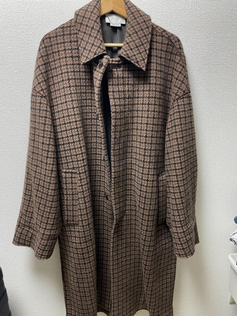 ジャケット・アウター YOKE DOUBLE JQUARD KNIT BAL COLLAR COAT