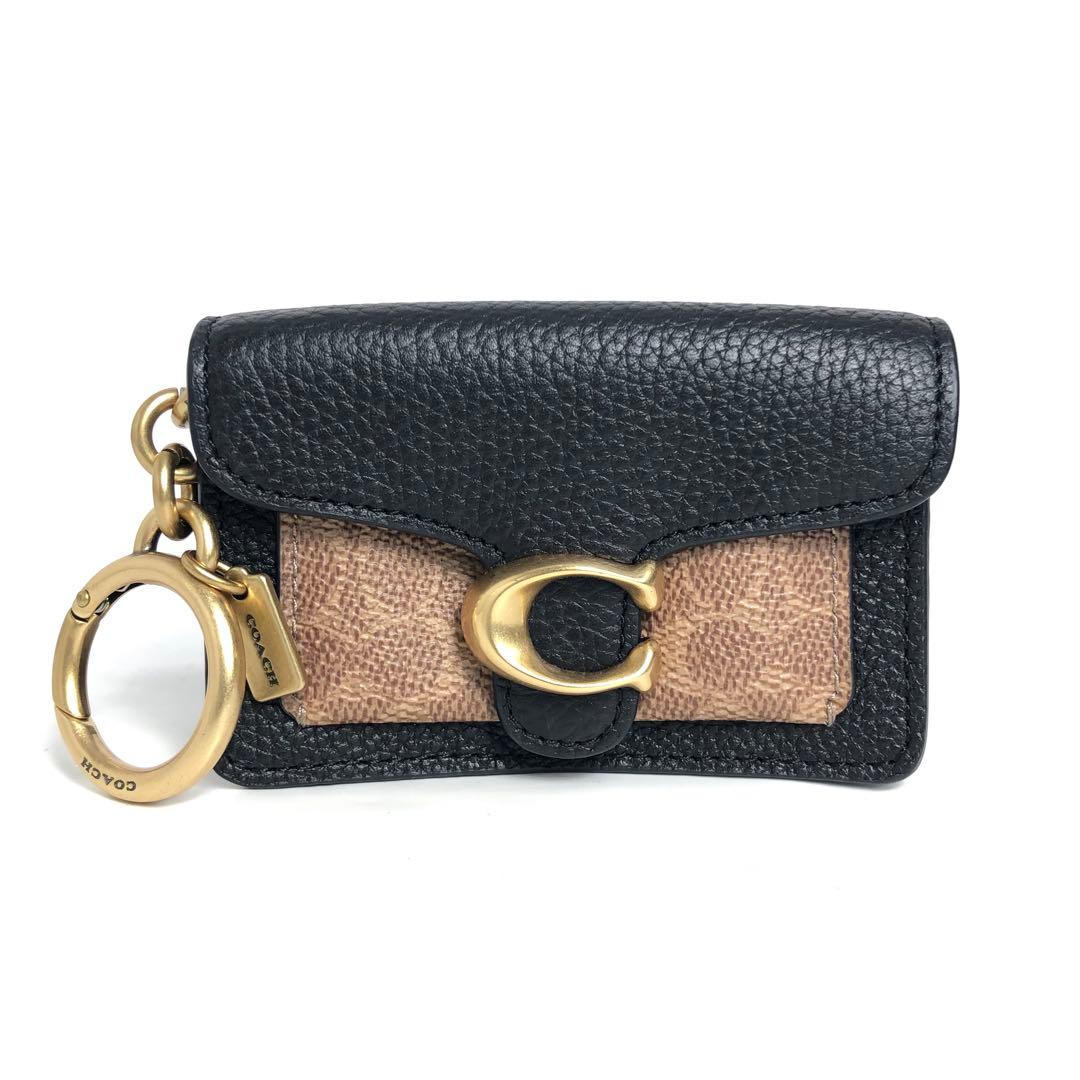 【美品】COACH コーチ キーホルダー チャーム ミニポーチ レザー ブラック