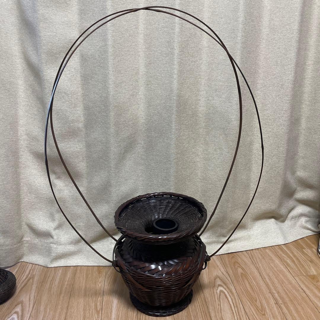 池坊 牡丹籠　華道　生花　手付竹籠 いけばな　花器　ぼたん篭