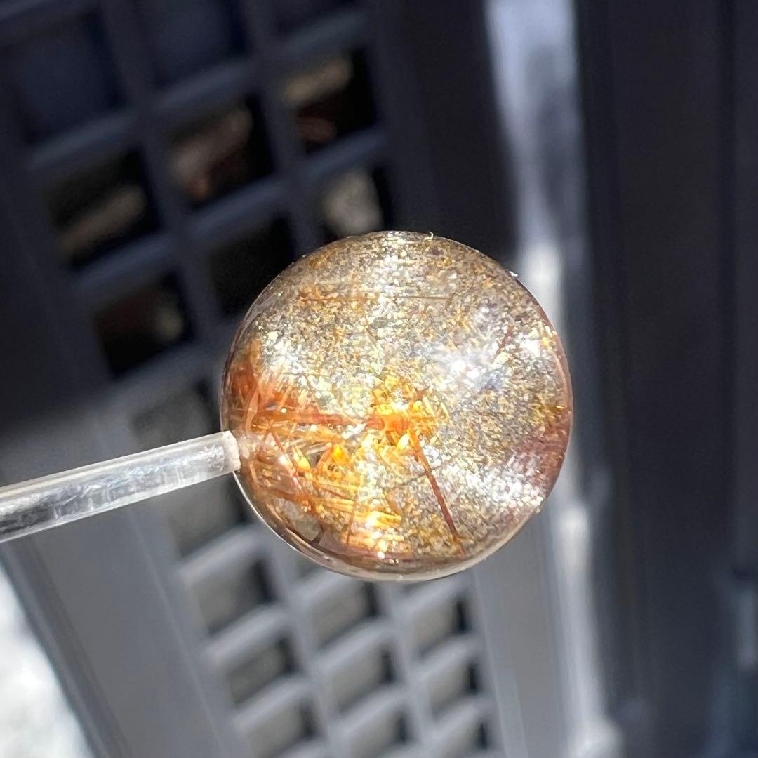 高品質　スター入りジオメトリールチル　1粒　ビーズ　4 ルチルクォーツ