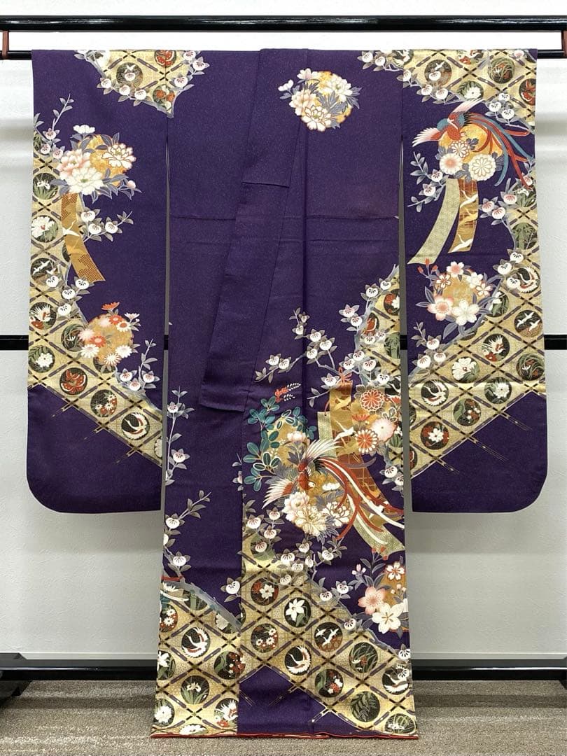 作家振袖 豪華 銀通し 金駒 金彩 紋意匠 牡丹 身丈163cm