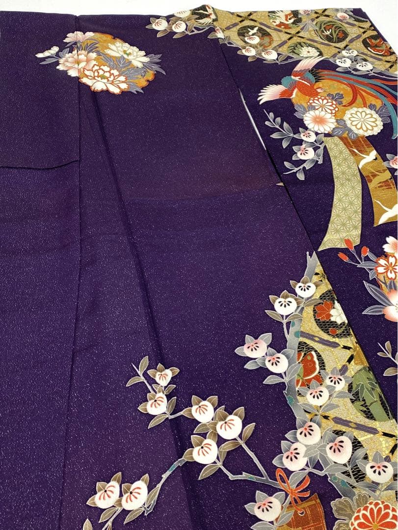 作家振袖 豪華 銀通し 金駒 金彩 紋意匠 牡丹 身丈163cm
